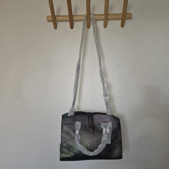 Coach Mercer 24 Hologram Iridescent Leather Satchel Crossbody NWT AUTHENTICATED - Picture 15 of 16